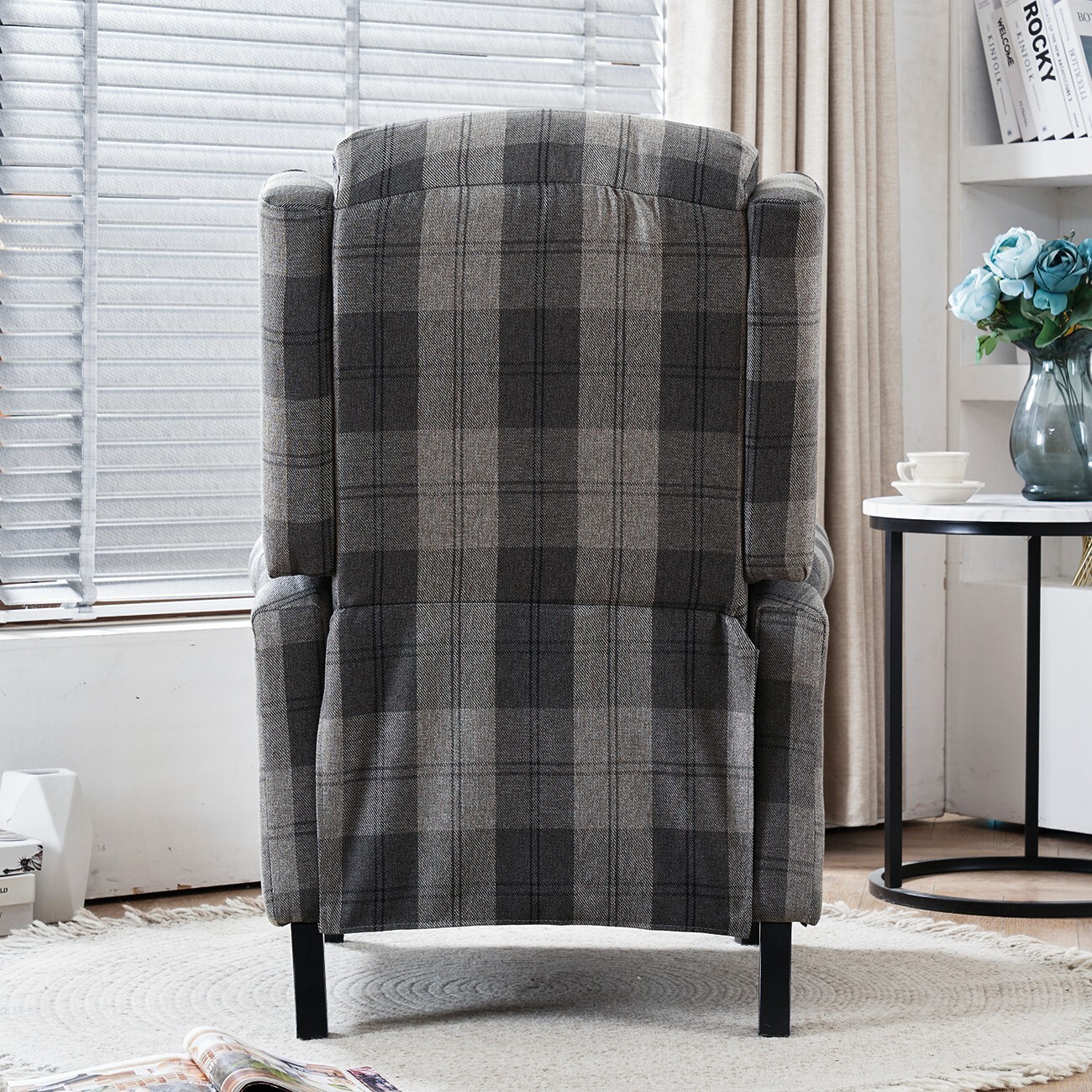 Tartan Fabric Recliner Chairs for Living Room Bedroom Adjustable Armchair Sofa eBay