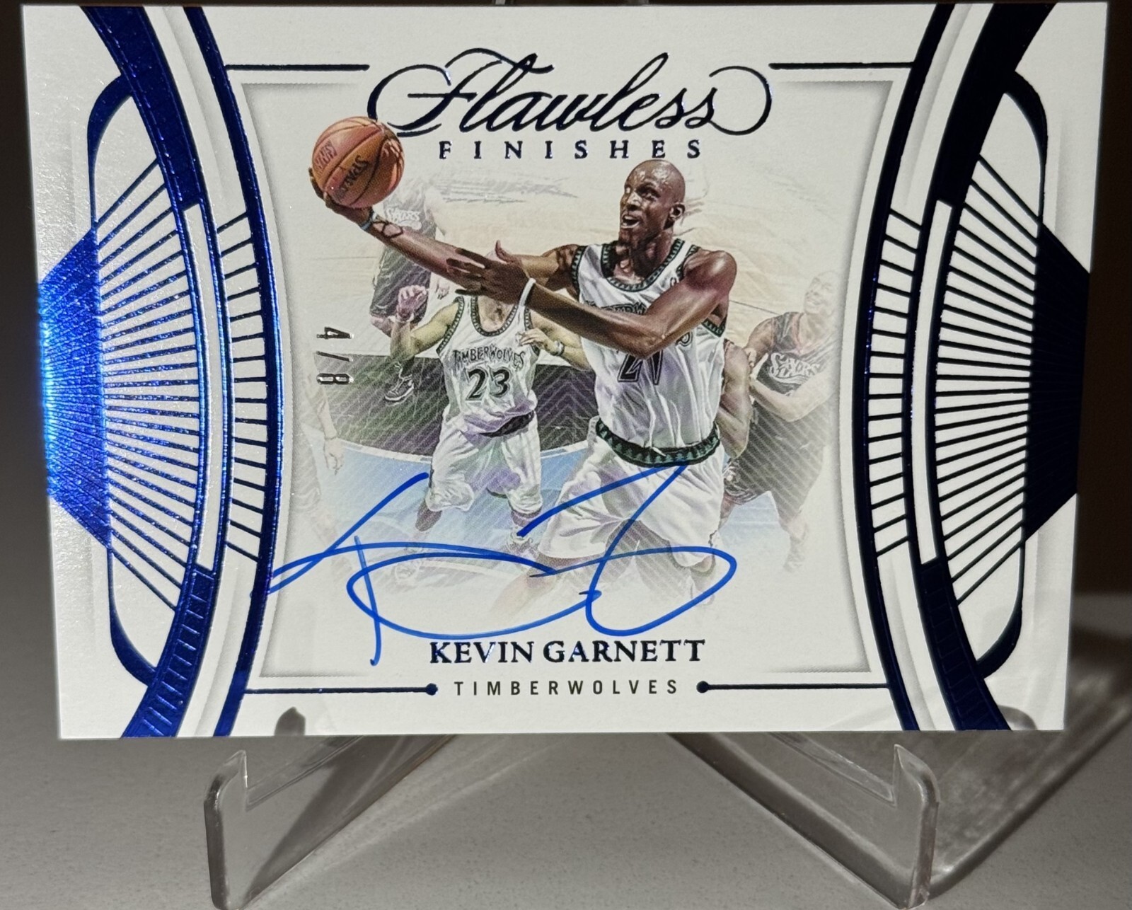 2023-24 Panini Flawless - Kevin Garnett - Flawless Finishes Auto - Blue 4/8! view 2