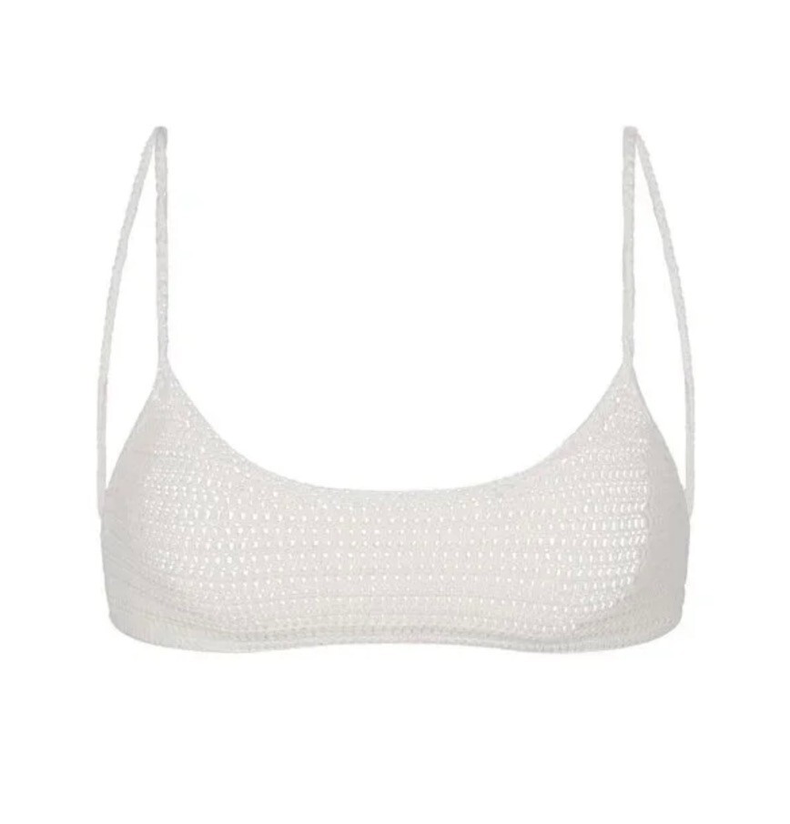 SKIM BY KIM KARDASHIAN, SKIM CROCHET SWIM MICRO SCOOP BIKINI TOP, COLOR MARBLE,