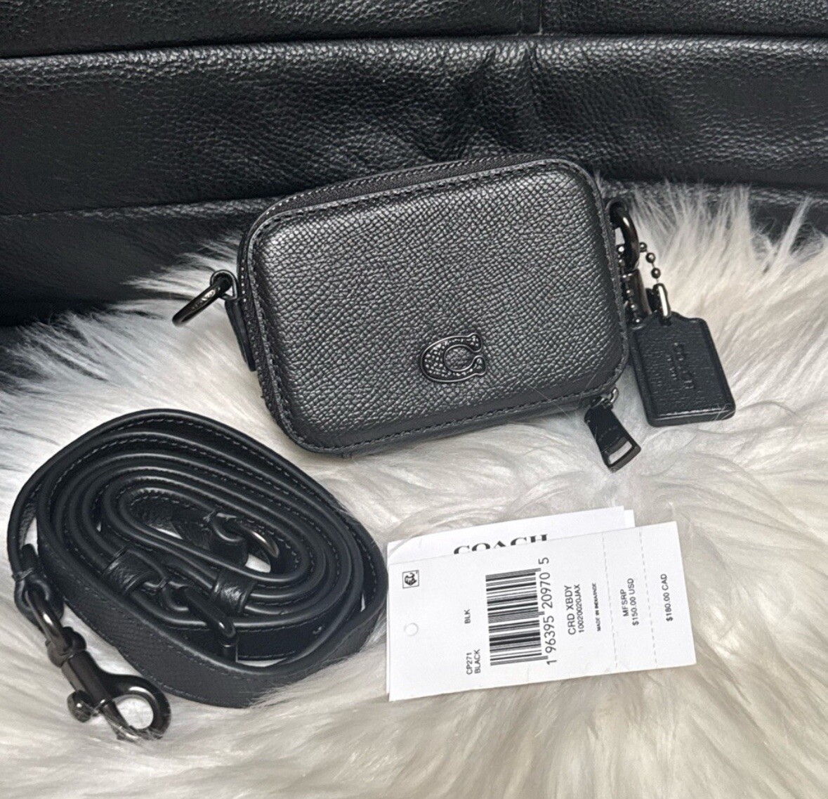 Coach Crossbody Pouch in Crossgrain Leather CP271 - Black NWT | eBay