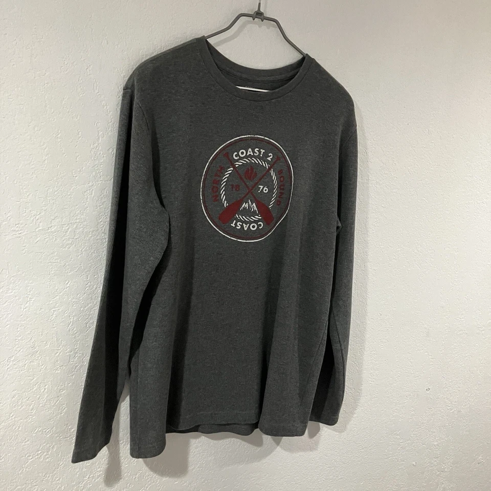 GH Bass Men’s Long Sleeve Thermal Grey Top Large Fall Cozy Outdoors School C4 - Image 4 of 4