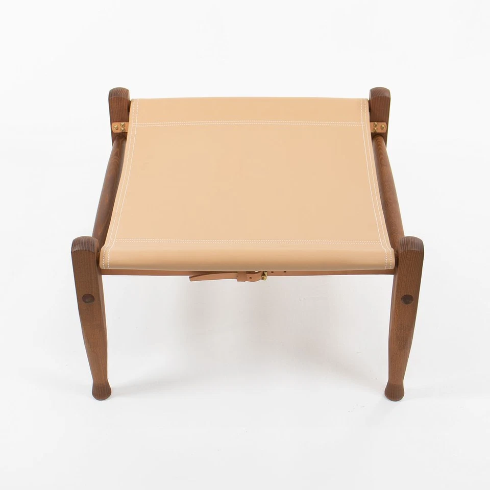 2021 KK97170 Safari Footstool by Kaare / Esben Klint for Carl Hansen Ash Leather - Image 2 of 4