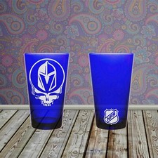 Grateful Dead Steal Your Face NHL Hockey Teams Sandblasted Etched Pint Glass