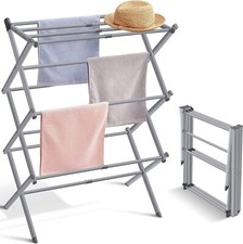 3 Tiers Foldable Garment Hanger Clothes Airer Drying Stand Laundry Support Horse