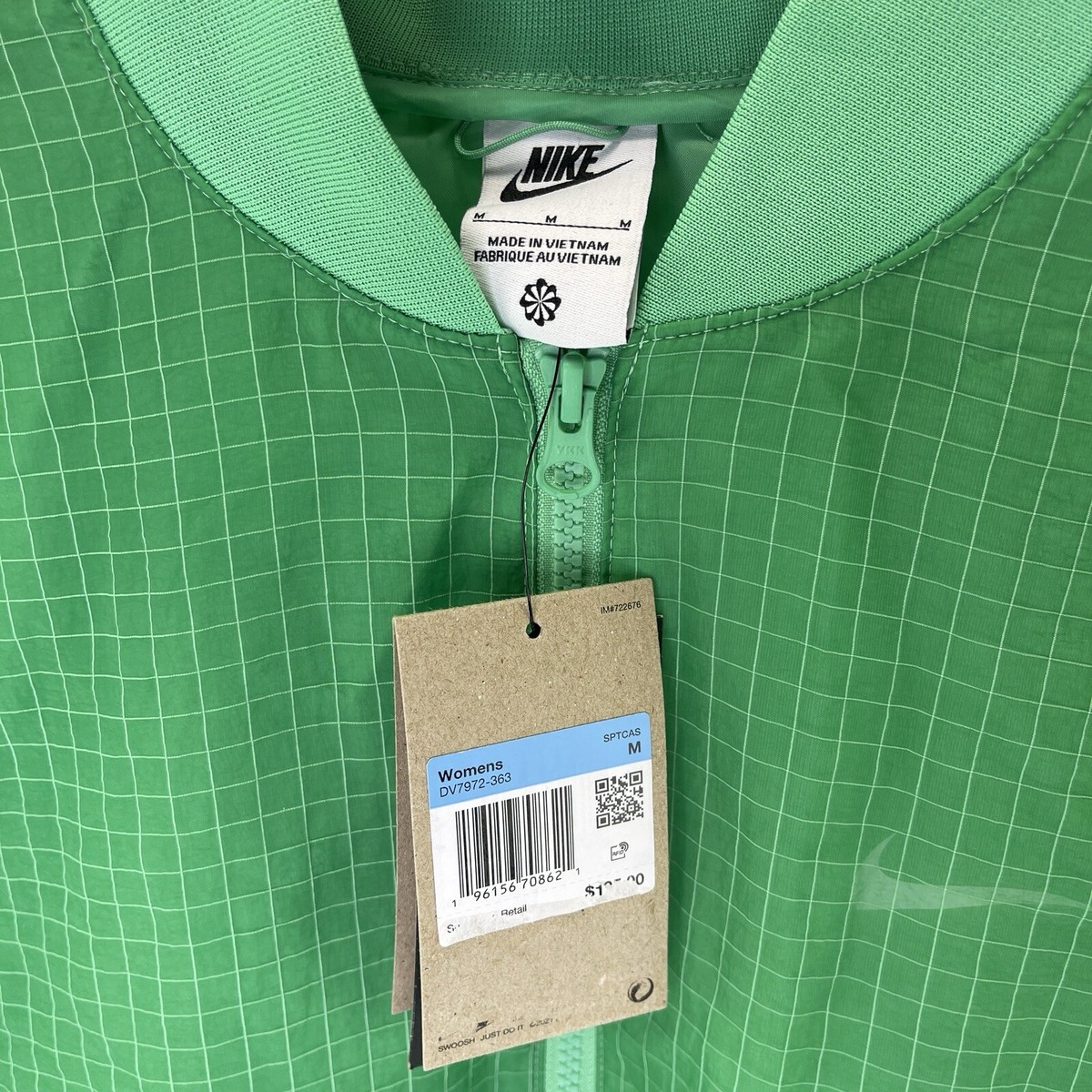 イズ Nike Women Spring Green Woven Varsity Bomber Jacket Size Medium | eBay