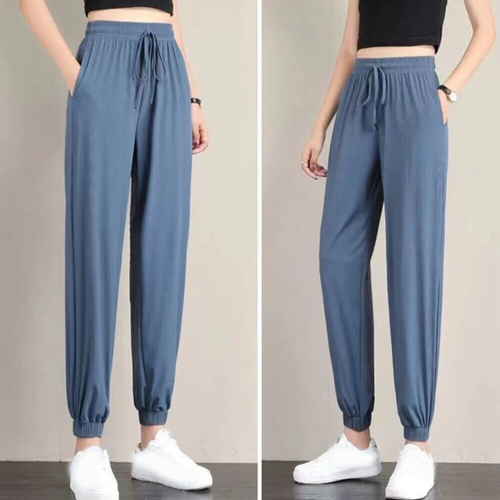 Womens Long Pants Casual Loose Joggers Crop Drawstring Yoga Sweatpants Trouser - Picture 6 of 18