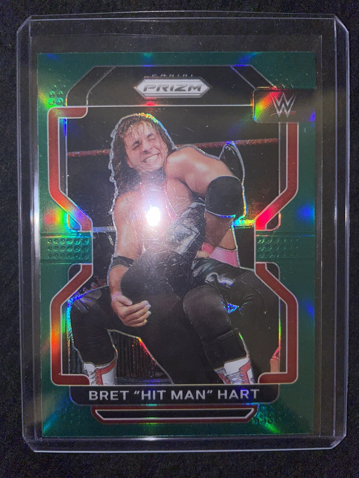 2022 Panini Prizm WWE Prizm Green #198 Bret "Hit Man" Hart