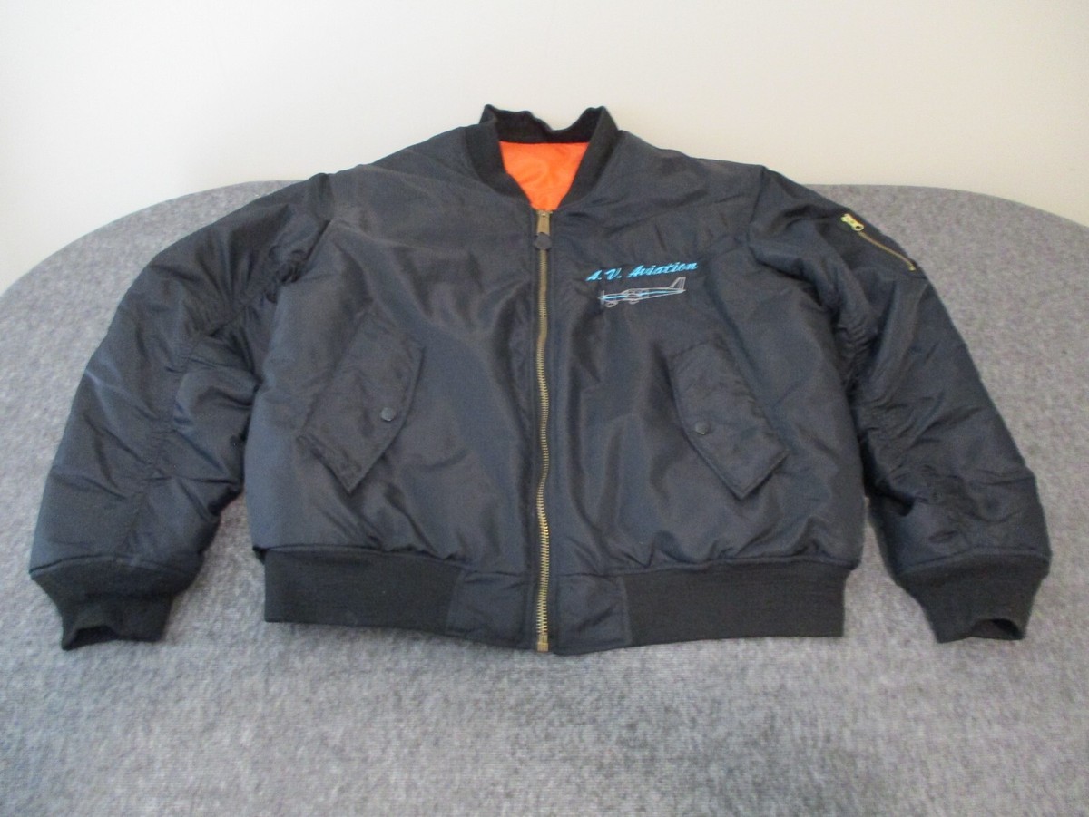VINTAGE MA-1 FLIGHT SCHOOL AIRCRAFT MAINTENANCE BOMBER JACKET SIZE 
