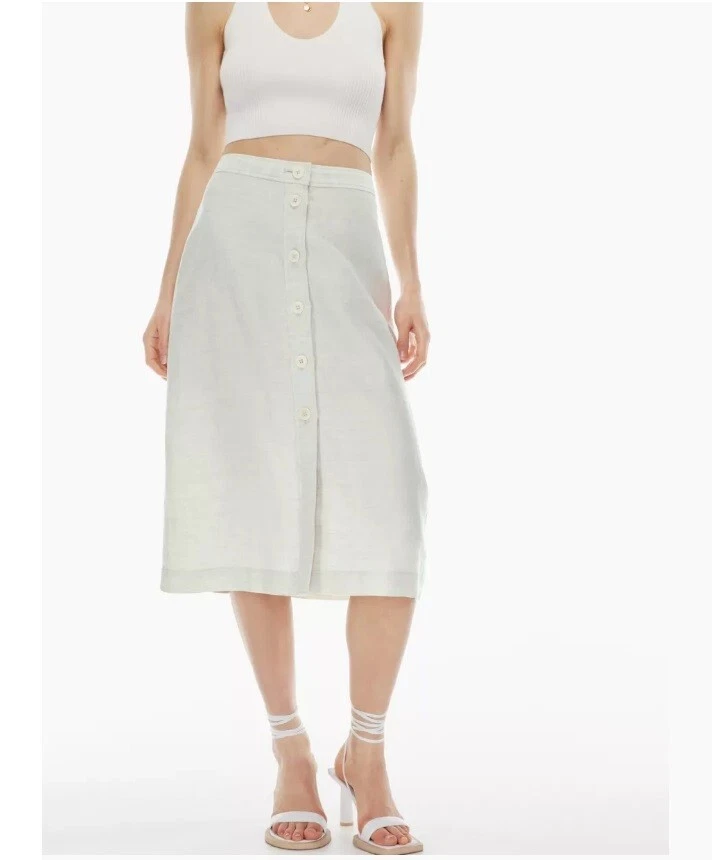 Wilfred Glasgow Linen Skirt A line midi skirt White Size 4