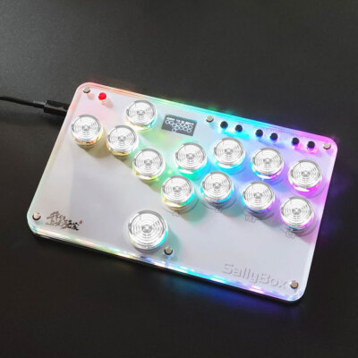 13-Button Sallybox Arcade Controller Mini Fight Stick Game Controller w/Keycaps