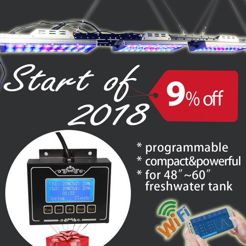DSunY WIFI 3PCS LED Lighting System Fish Tank Aquarium Fresh Plant beleuchtung
