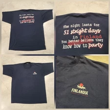 VTG 80s 90s Finlandia Vodka Mens XL? Single Stitch Promo Double Sided T Shirt