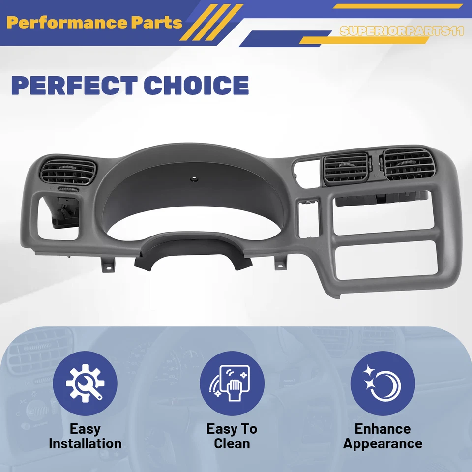Ajuste para Chevy S10 Blazer GMC Jimmy 1998-2004 Cluster Radio Tablero Borde Bisel Cubierta Foto 3 de 4