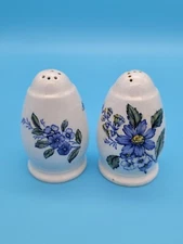 Vintage Spode Blue Flowers Floral England Salt & Pepper Set | England