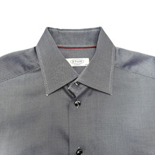Eton Contemporary 39 15.5 Business Casual Dress Button Up Shirt Navy Striped