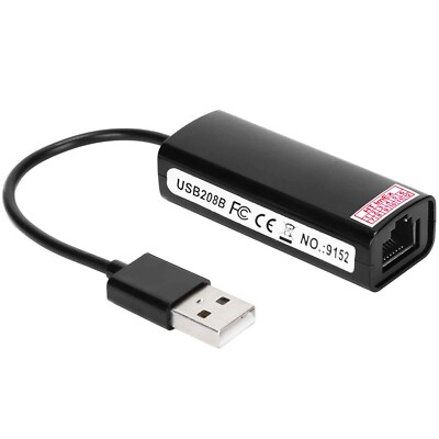 USB 2.0 zu Ethernet Adapter mit USB-A zu RJ45 LAN 100Mbps Kabelgebunden