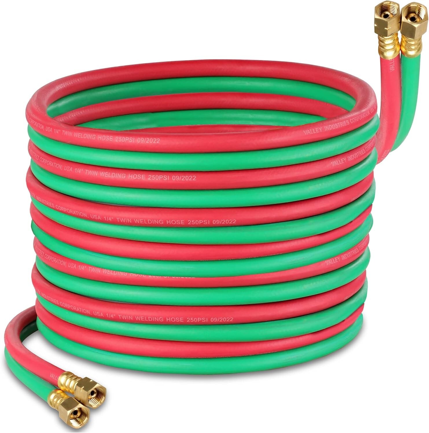 Color-Coded 50ft Twin Oxy Acetylene Cutting Torch Hose - Safety