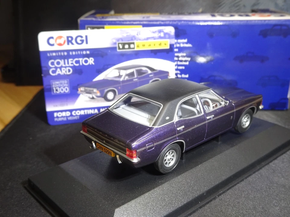 ULTRA RARE  1/43 CORGI VANGUARDS FORD CORTINA MK3 2000E PURPLE VELVET NLA - Image 3 of 4