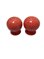 Fiesta Fiestaware Persimmon Salt & Pepper Shakers Footed Ball Shape 2.25" Retire