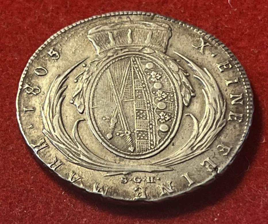 Saxony Albertine Thaler 1805 SGH German States Silver Coin KM#1036 T7116 - Image 4 of 4