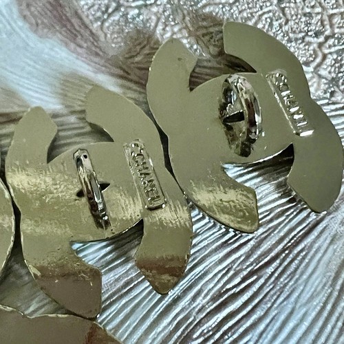Set 6 Chanel CC Ersatzknöpfe 15x22mm Metall Knöpfe Knopf Logo Design Gestempelt - Bild 6 von 11