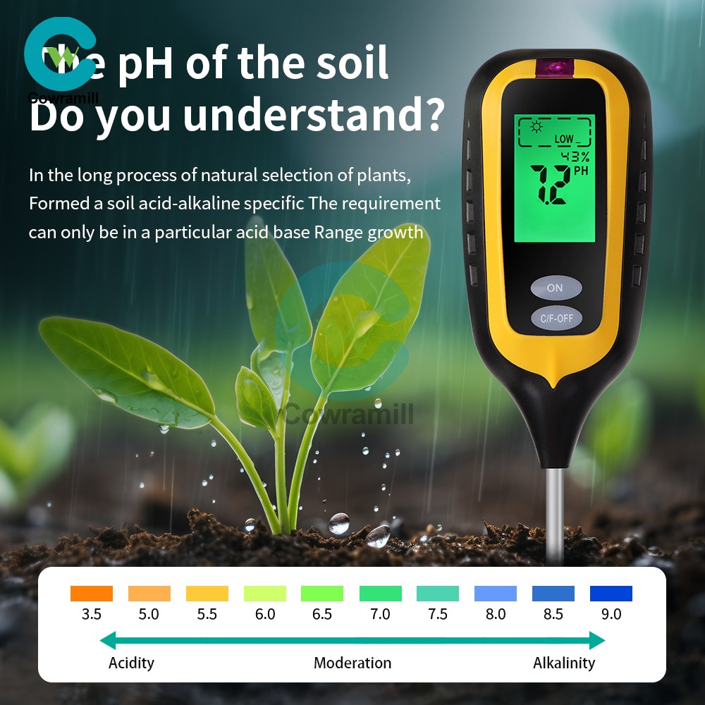 6in1 Digital PH Tester Soil Water Moisture Light Test Meter Temperature Humidity