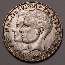 1960 Belgium Silver 50 Francs King Baudouin s Marriage  Coin alignment KM# 152.1