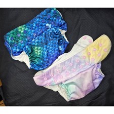 Mama Koala Cloth Diaper Mermaid Scales Tie Dye Snaps Reusable Kids