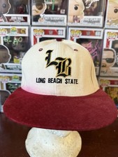 Vintage USA Made Long Beach State Dirtbags Snapback Hat / Cap Suede Bill