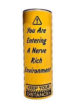 Funny Caution-Themed Insulated Sarcastic Quote Tumbler: Bold Yellow Design, Stai