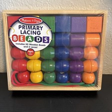 Melissa  Doug Primary Lacing Beads 32 piece for Toddlers Fine Motor Skills 3 