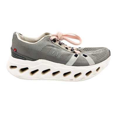 Womens 8 On Coud Eclipse Alloy Grey White Textile Trainers 6mm Drop Running Shoe