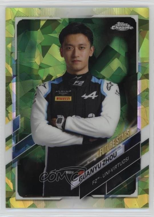 2021 Topps Chrome Sapphire Formula 1 Chartreuse 129/199 Zhou Guanyu #61 11vc