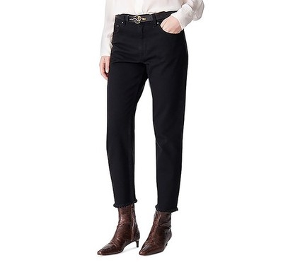 VANESSA BRUNO Biarritz High Rise Straight Ankle Jeans Womens 38 Noir Zip Closure