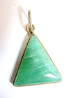 polished green onyx semi-precious stone in sterling silver pendant setting — photo 1