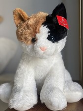 NWT Aurora Esmeralda Sitting Calico Cat Plush Stuffed Animal Blue Eyes realistic