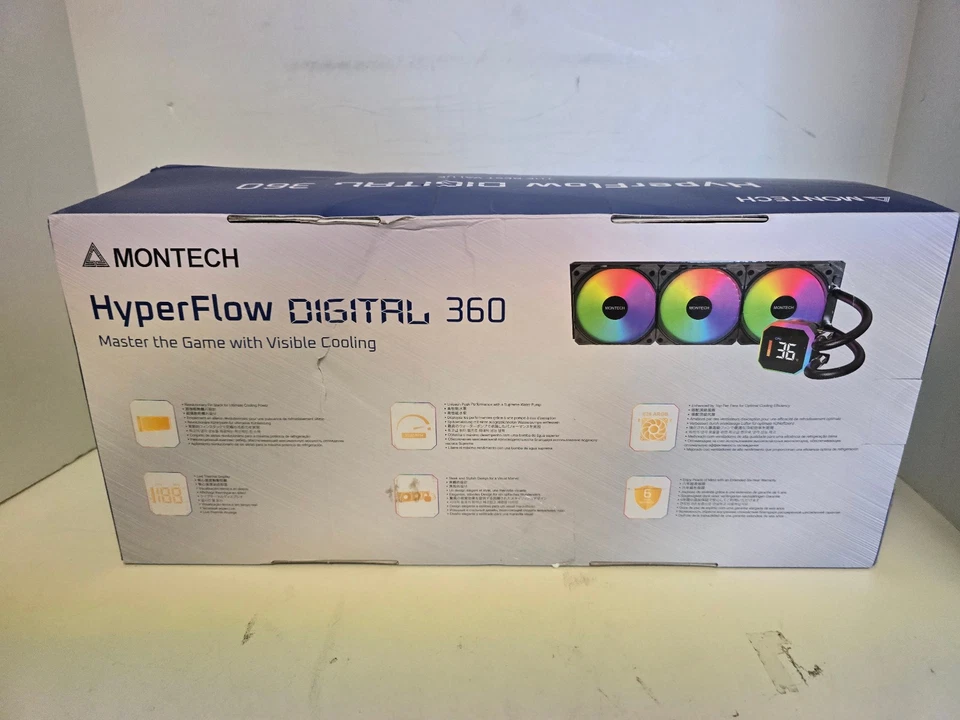 Montech HyperFlow Digital360mm All in One Liquid CPU Cooling Kit - Black - Image 2 of 4