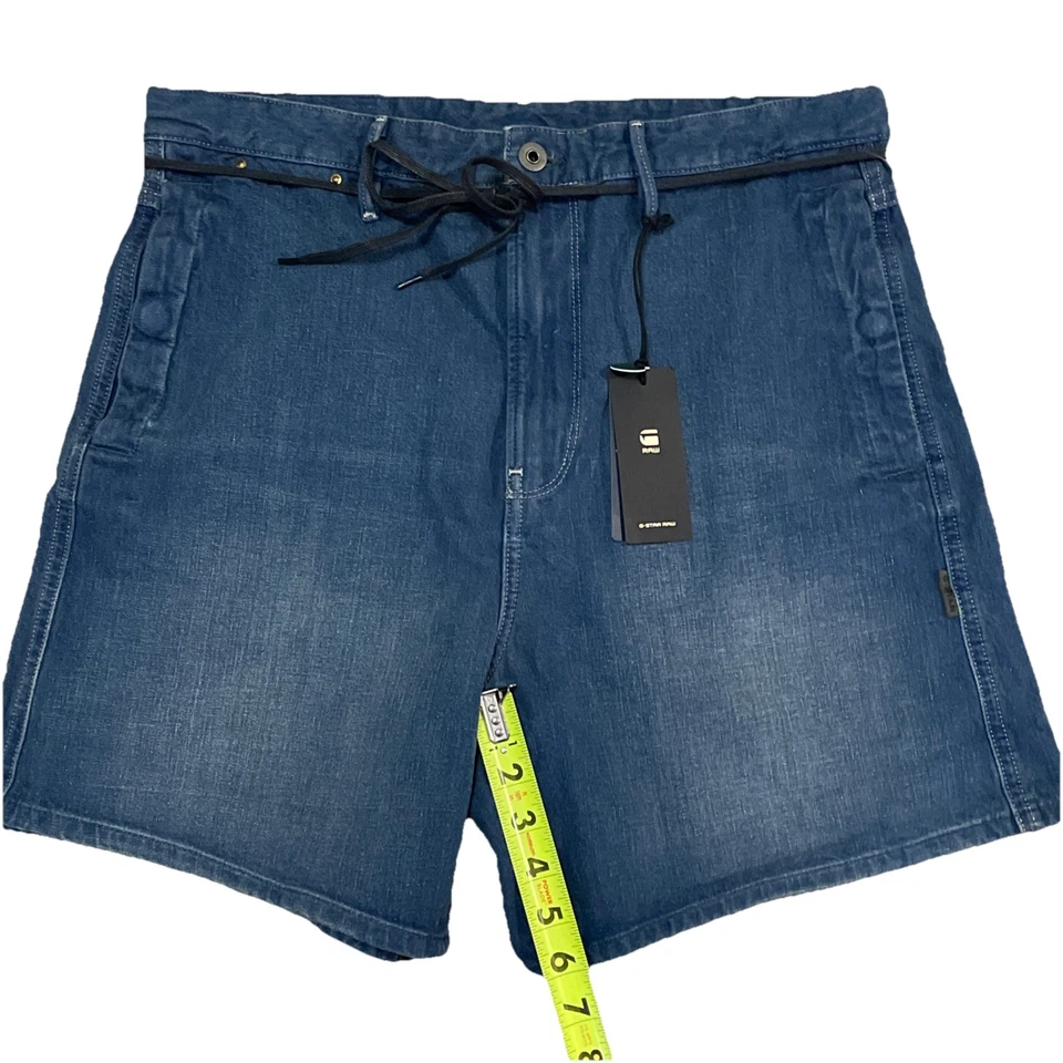 Pantalones Cortos de Jean G-Star RAW Para Mujer 28 (33”x6”) Lynton Denim Azul Cintura Alta Foto 3 de 4