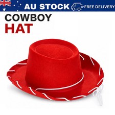 Kids Child Red Cowboy Girl Hat Toy Story Jessie Western Costume Party Accessory