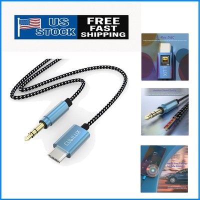 Tangle-Free USB C to 3.5mm Audio Cord - 6FT with 96KHz DAC, Perfect for Driving
