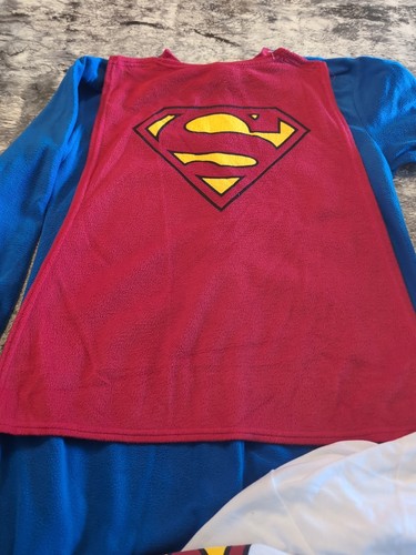 DC COMIC SUPERMAN LOUNGER PAJAMAS CAPE Cosplay One Piece ADULT SIZE L - Picture 5 of 10