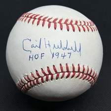 Carl Hubbell HOF 1947 Signed Baseball Tom Seaver Personal Collection LOA Giants