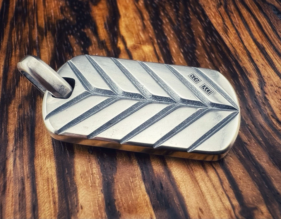 Colgante David Yurman Streamline 35 mm zafiro etiqueta de perro plata de ley solamente Foto 4 de 4