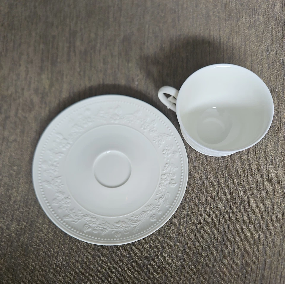 Taza de té y platillo marfil JL COQUET colección Georgia Foto 4 de 4