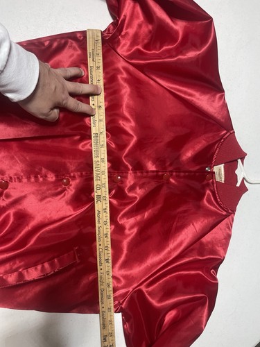 Vintage 90s Red Blank Satin Nylon Auburn Sportswear Jacket Medium - Picture 3 of 6