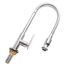 Single Lever Flexible Pull Out Kitchen Water Tap Sink Faucet Single-Tube Cold...