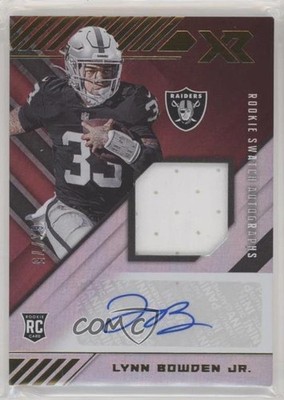 2020 Panini XR Rookie Swatch Red /75 Lynn Bowden Jr #RSA-LB Auto RC u6m