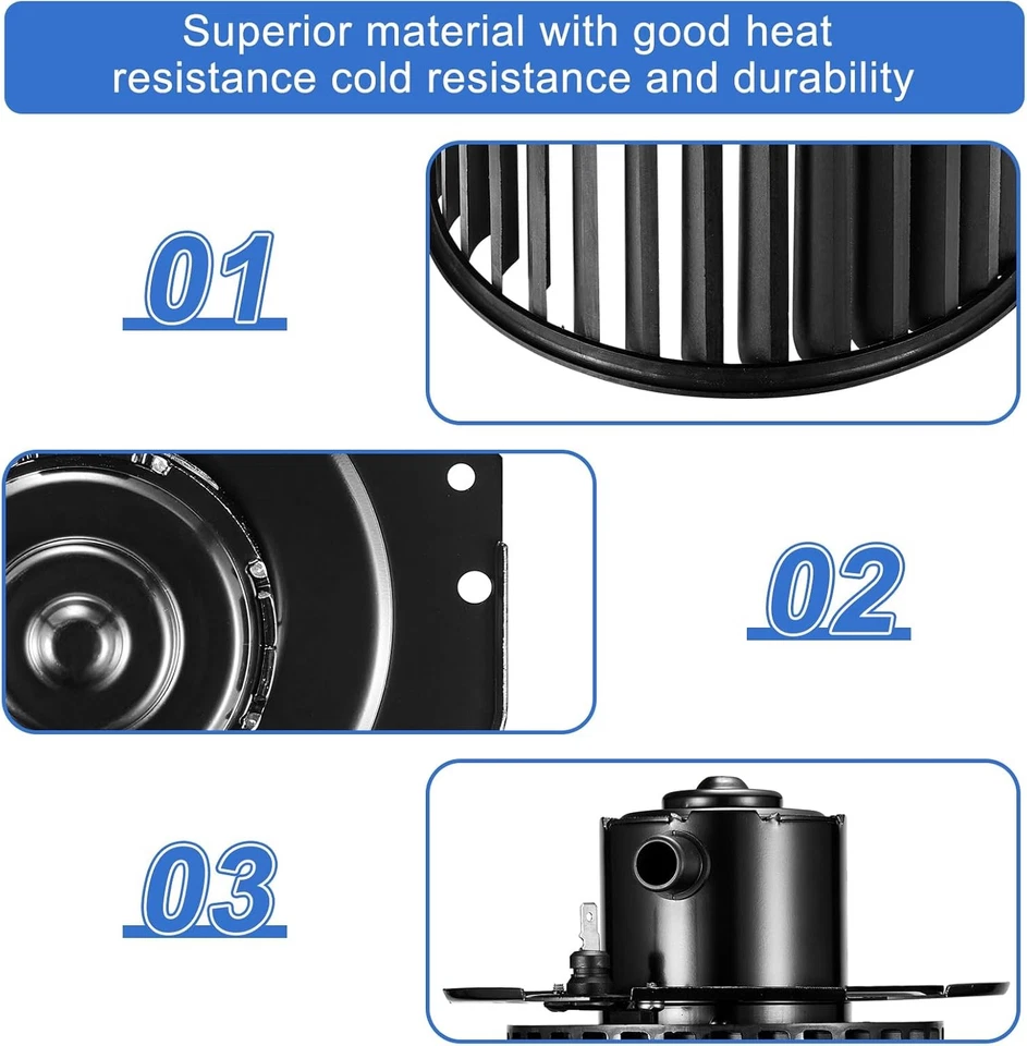 HVAC Blower Motor w/Fan Cage for Chevrolet  C2500 K1500 K2500 Truck 92-96 5.7L - Imagem 3 de 4