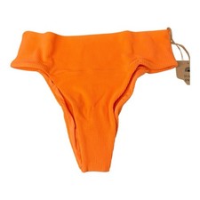 FP x Toast Swim Signature Banded Waist Bikini Bottom in Nectarine Rib S NWT