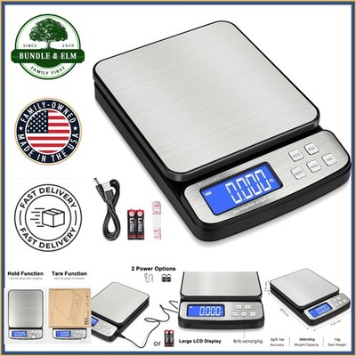 Flat Platform Shipping Scale with 0.1oz Accuracy and Stainless Steel Finish